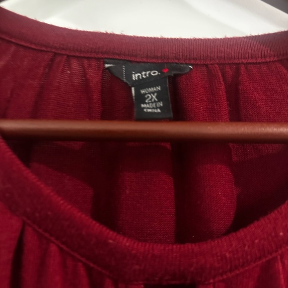 intro Burgundy Long Sleeve Dress - Picture 2 of 2